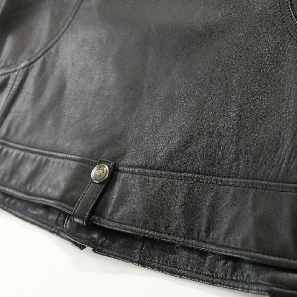 Women's Harley Davidson Black Leather Jacket "Black Star Lake" Size 1W - Picture 7 of 8